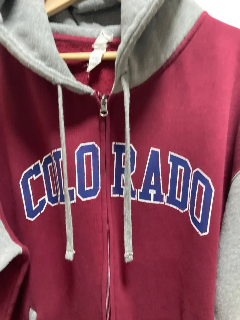 Colorado Hooded Varsity Jacket Burgundy Size 2X Preppy Academia Old Money Fall